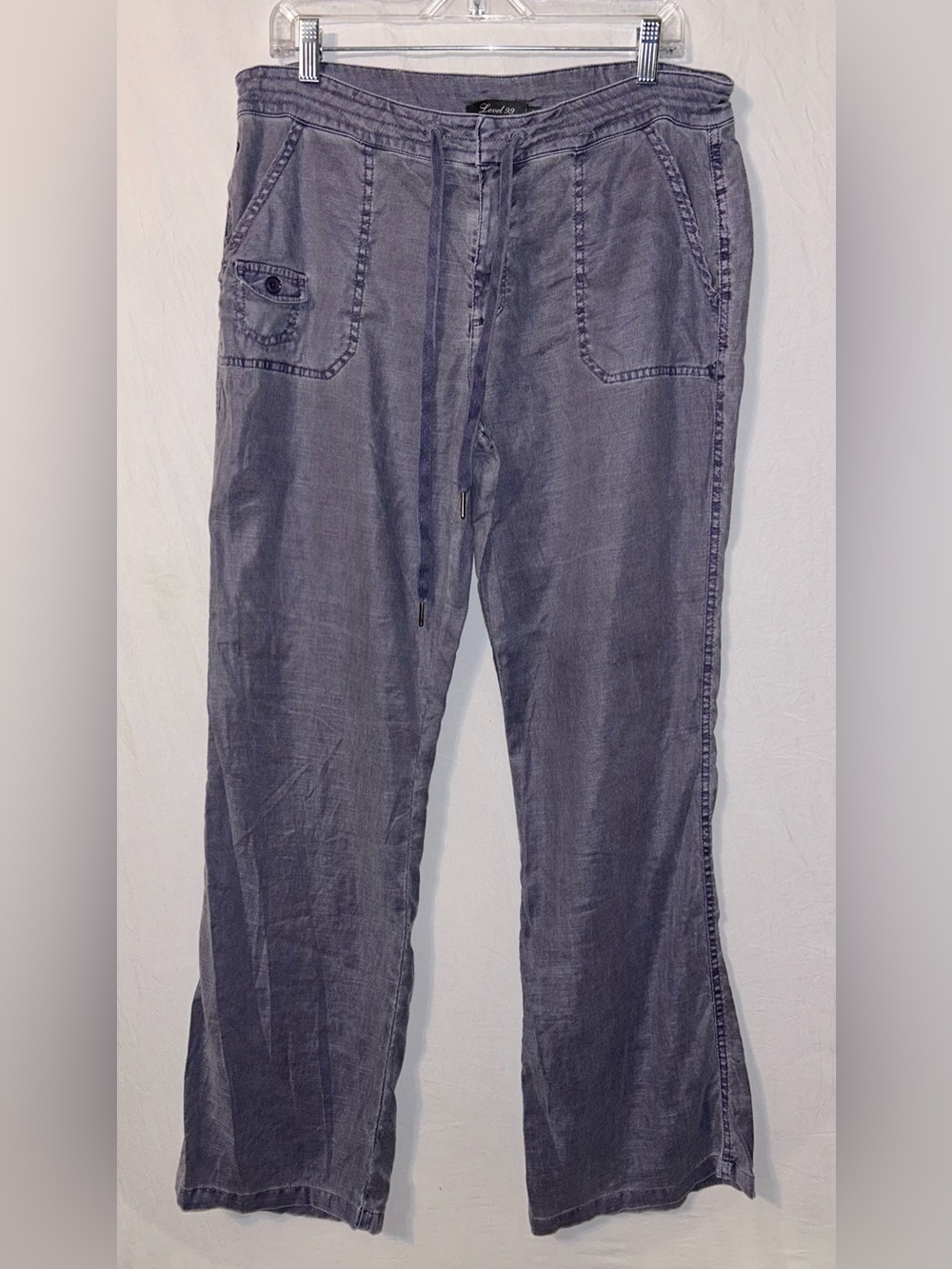 Level 99 Linen Blend Pants Chinos Purple 33